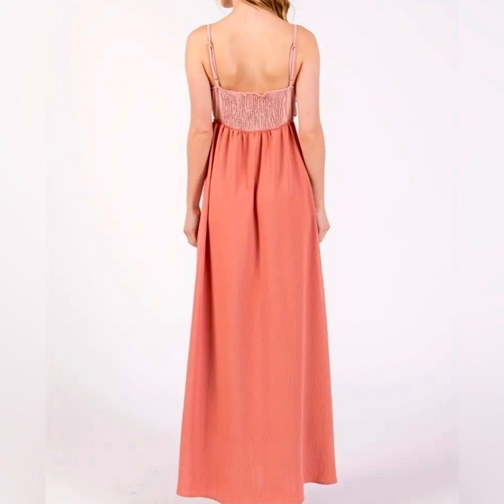 White Reef Color Block Sleeveless Midi Dress - Picture 3 of 3